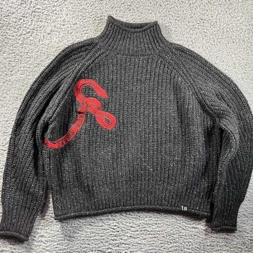 Taylor Swift Reputation Mock Neck Sweater XL Red Snake Knit Pullover Official